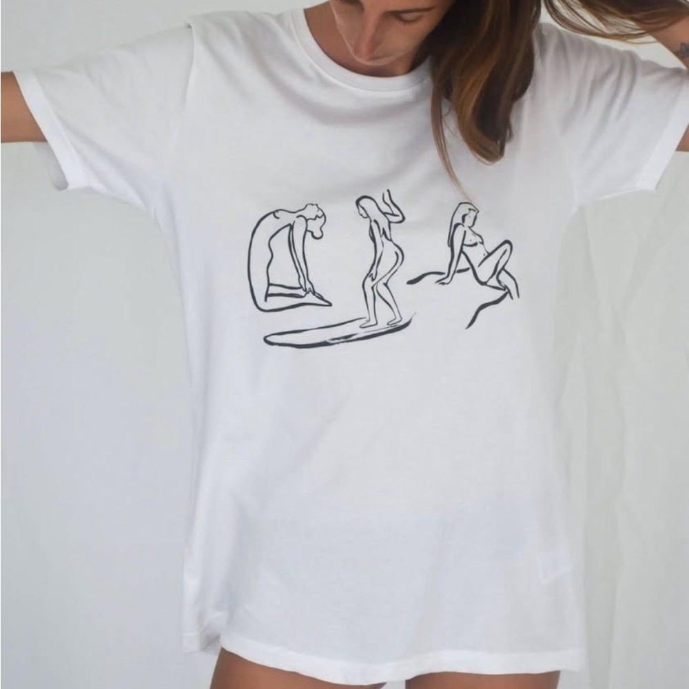 Yoga Surf Cruise White Graphic Tee - Short Sleeve